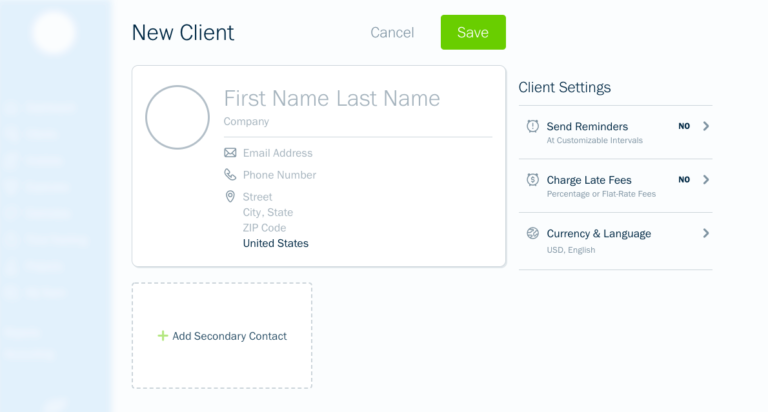 Screenshot of details page on freshbooks invoicing dashboard