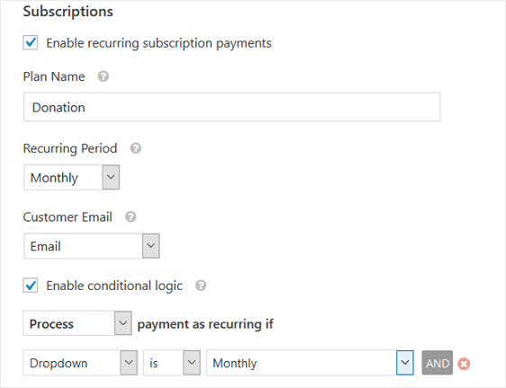 enable recurring payments