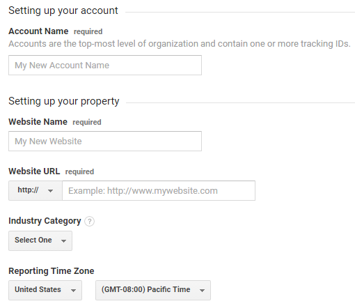 create google analytics account