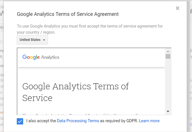 google analytics terms and conditions