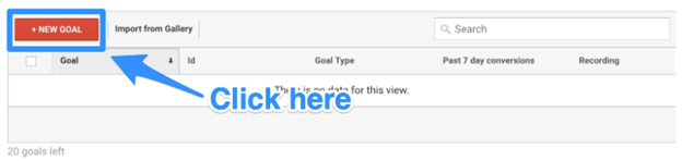 add new goal in google analytics