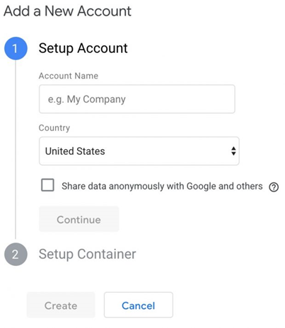 create google analytics account