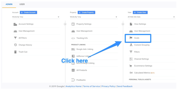 google analytics goal set up