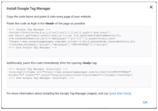 install google tag manager in website code