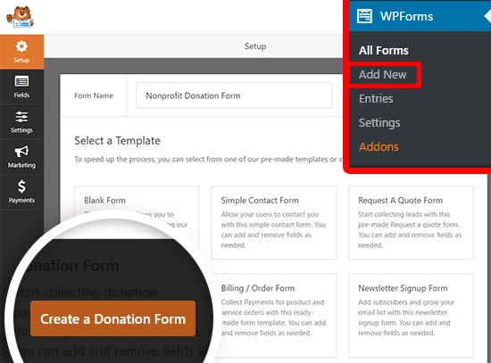 wpforms set up | add new form in wpforms