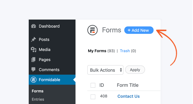 add new formidable forms