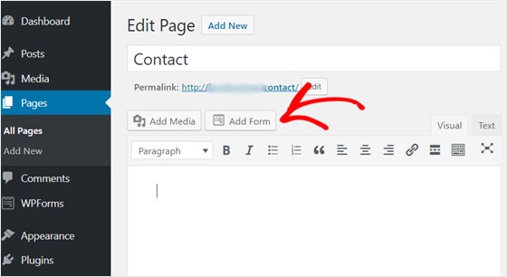 add contact form to webpage | wpforms