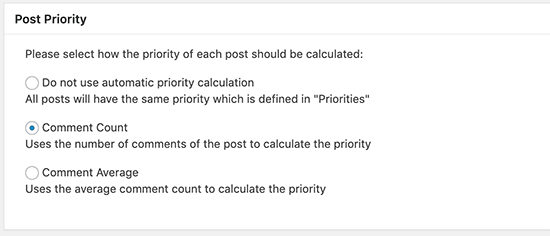set posts on priority in xml sitemap