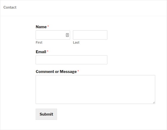 wpforms contact form