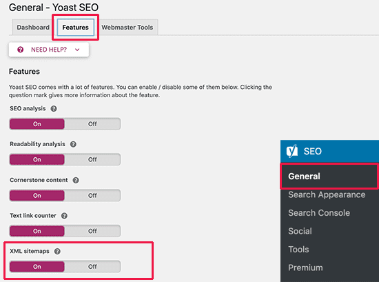 yoast seo plugin to create xml sitemaps