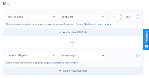 add notification display rules with logic