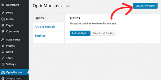 create new optin using optimonster