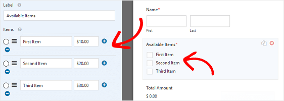 fill order form fields in wordpress