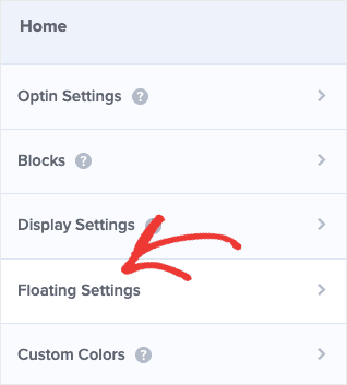 floating settings