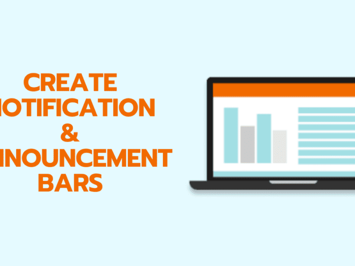 how to create notification and announcement bars