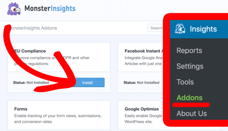 install monsterinsights eu compliance