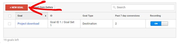 set new goals in google analytics