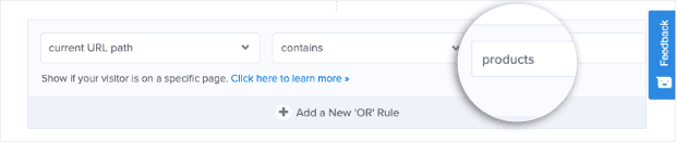 set notification bar to URLS with specific terms