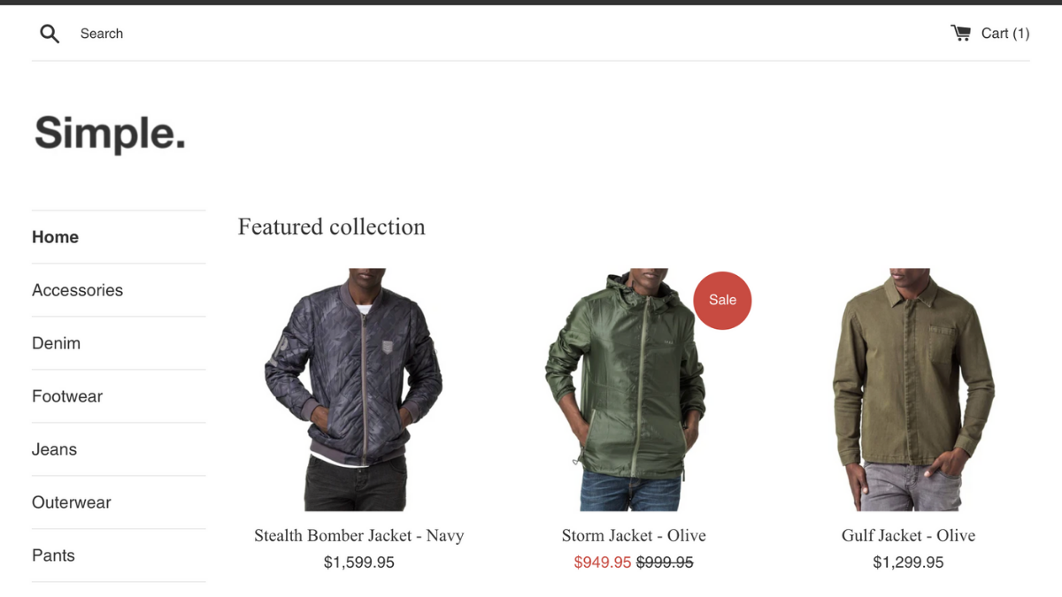 simple shopify theme