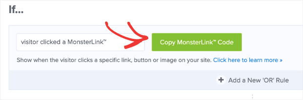 copy monsterlink code and add on multi-step popups