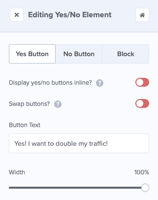 customize yes and no button on multi step popups