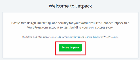 setup jetpack by linking it with wordpress