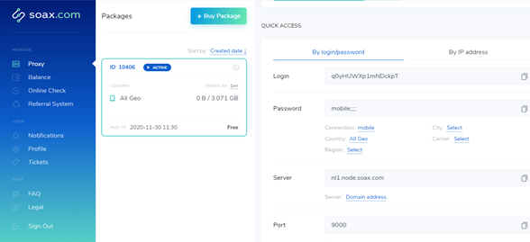 SOAX authentication method 