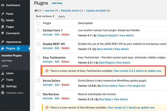 update wordpress plugins to secure wordpress website