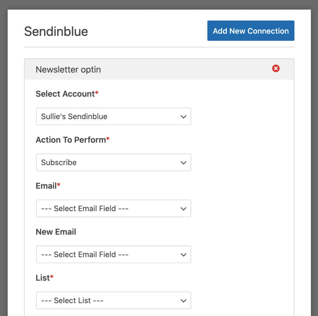 set up sendinblue account for newsletter integration