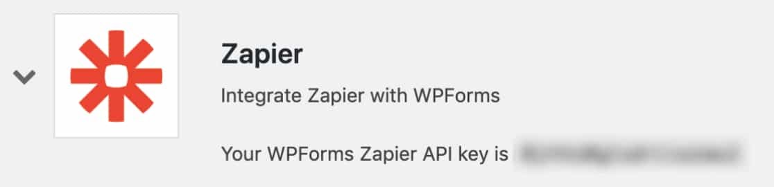 connect zapier with wpforms through the API key