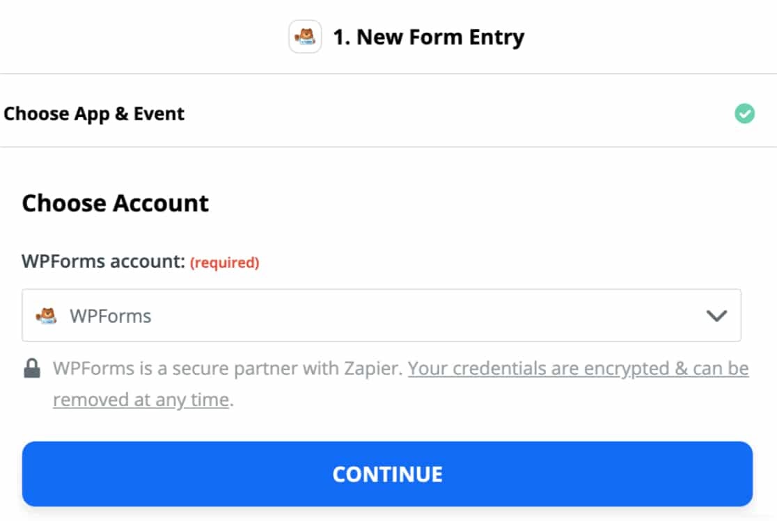 zapier new form entry on wordpress