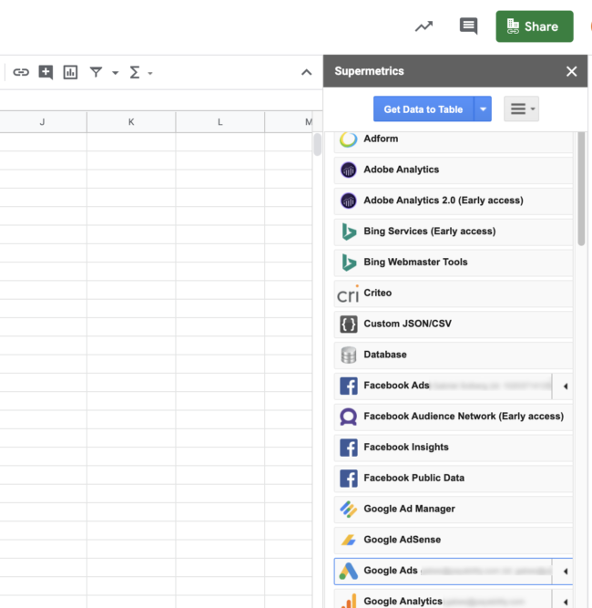 features of supermetrics for google sheets