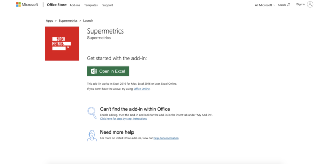 how to set up supermetrics for ms excel