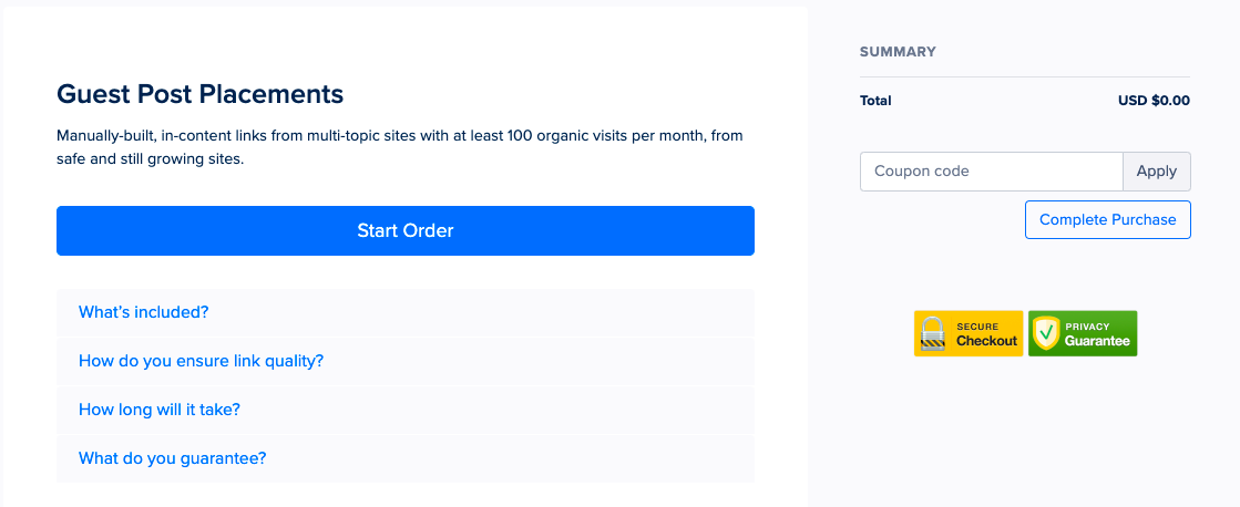 loganix checkout page