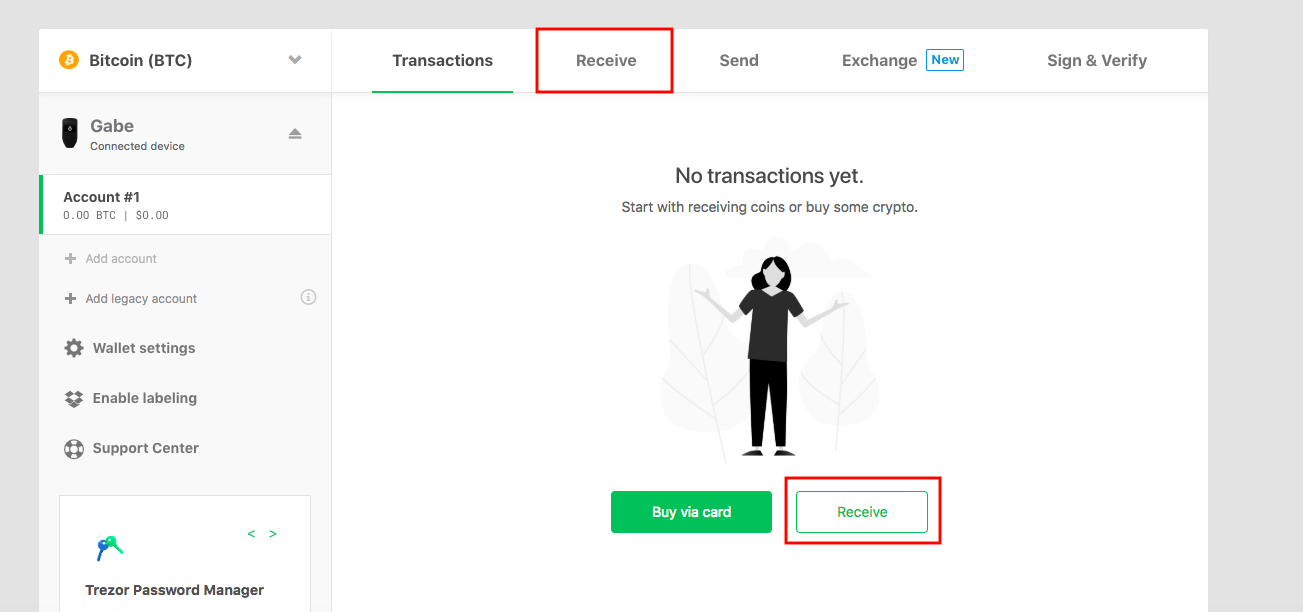 receiving cryptocurrency on trezor