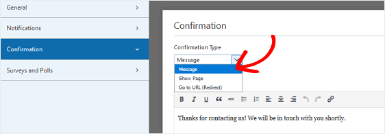 types of automated email confirmations in wpforms