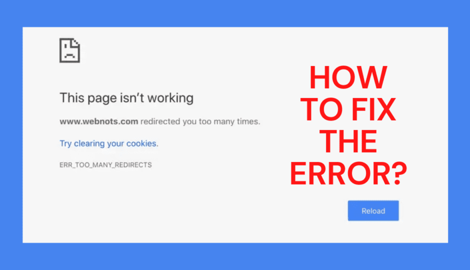 how to fix too many redirects error