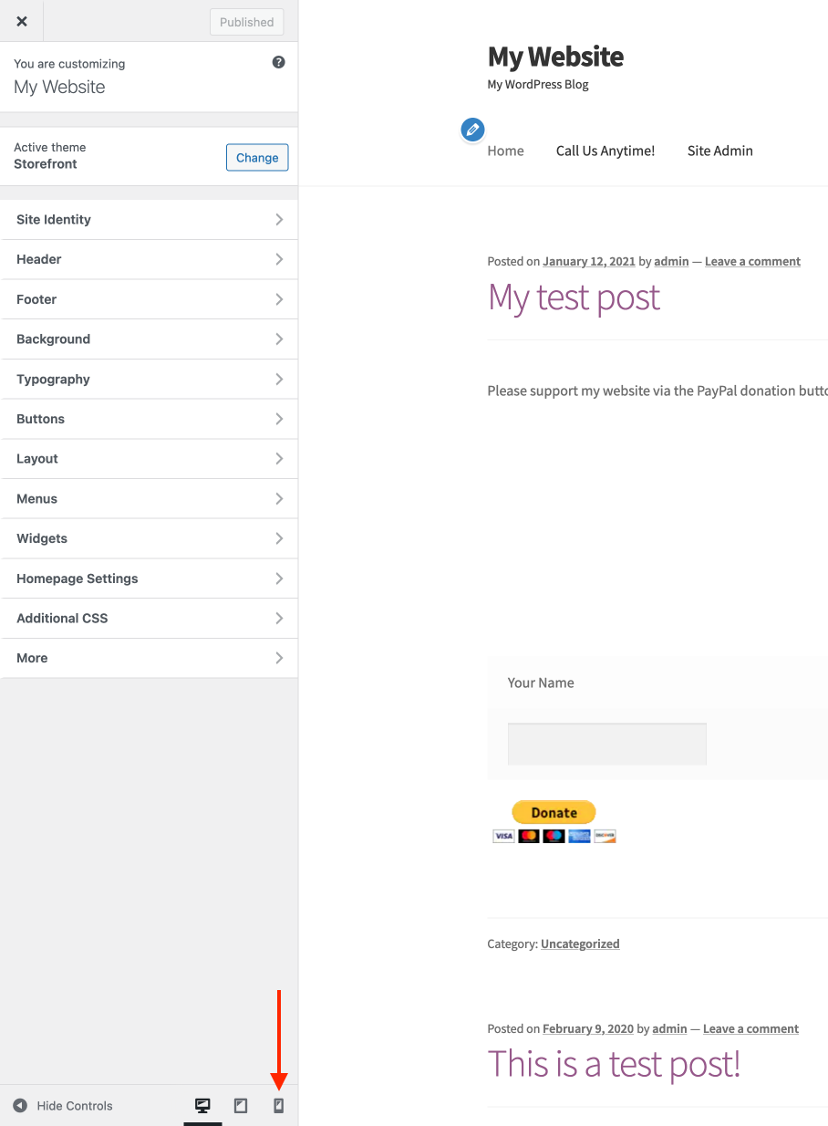 preview wordpress site on mobile from desktop
