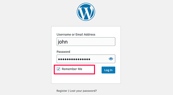 remember me login password saver on wordpress