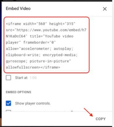 youtube embed code for video to copy and paste in wordpress