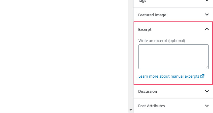 gutenberg post excerpt