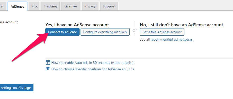 connect advanced ads with adsense