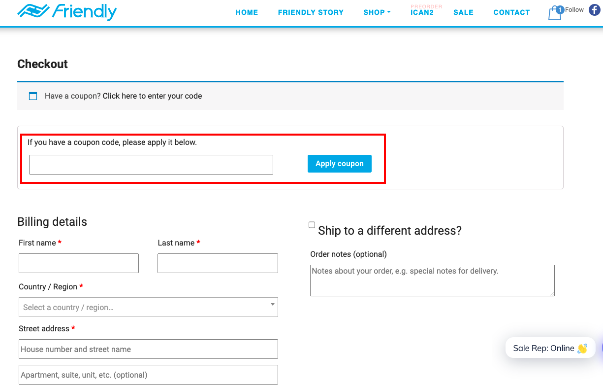 checkout page to Apply Friendly Shoes Coupon codes