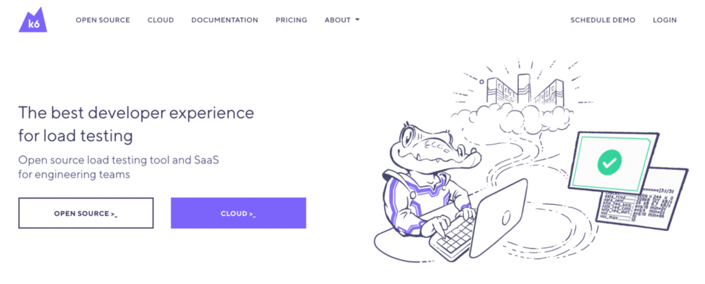 k6 opensource website speed test tool