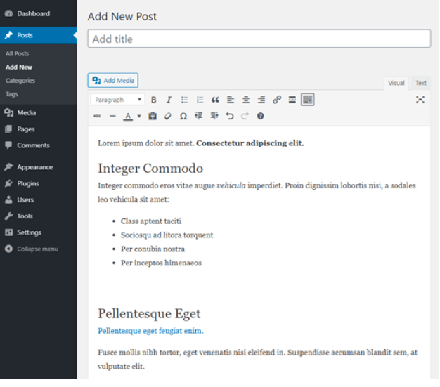 wordpress classic editor