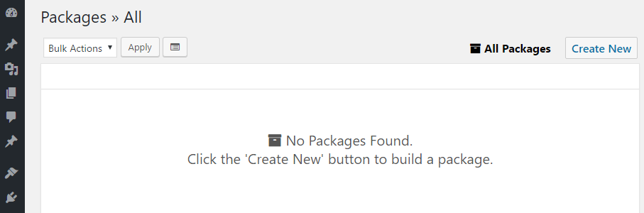 create new packagen in the wordpress duplicator plugin