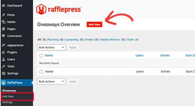 rafflepress contest builder