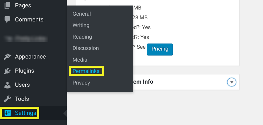 permalink settings in wordpress