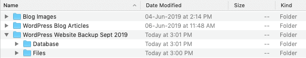 wordpress database backup manually