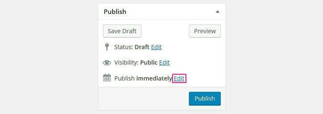 Edit the immediate publishing settings on wordpress